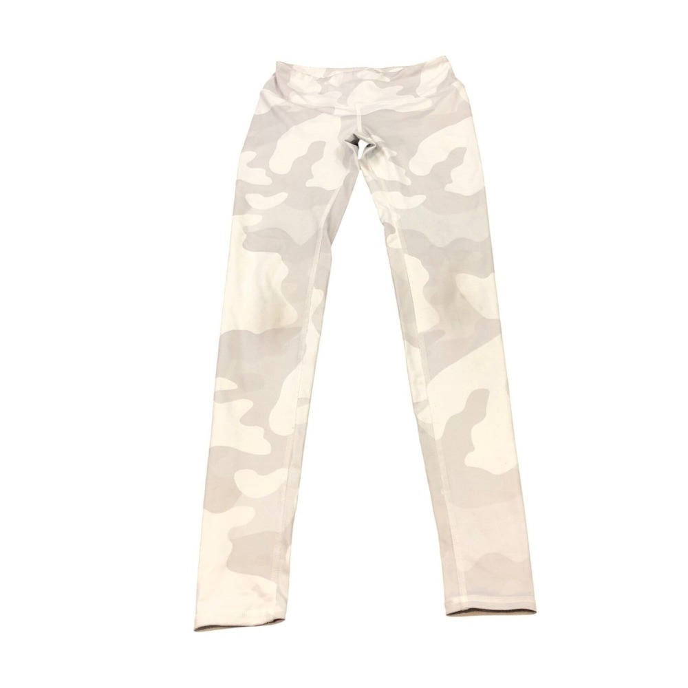 Alo Yoga Leggings Womens XXS White Gray Camo High‎ Waist Full Length Activewear